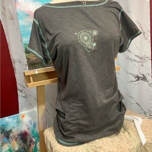 Club Ride Apparel Gray Short Sleeve Tee with Mint Accents and Graphic